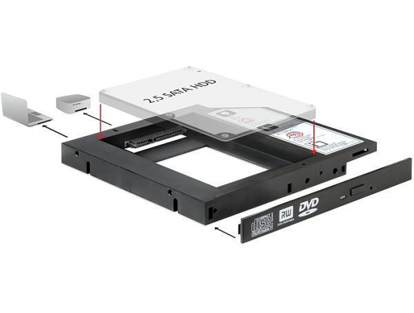 Rama de instalare slim SATA 5.25 inch pentru 1 x HDD 2.5 inch SATA - 61993