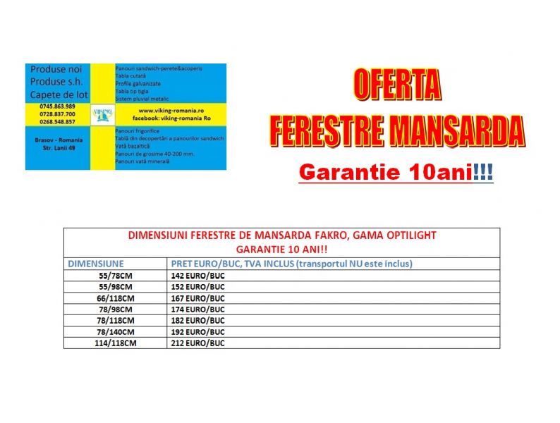 Ferestre de mansarda import Polonia
