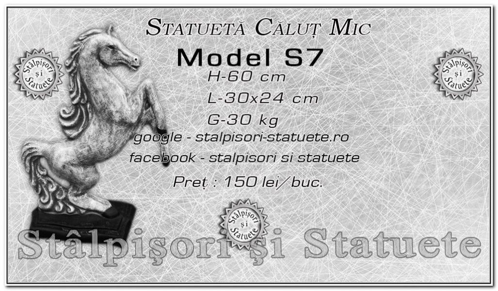 Statuete caluti mici din beton model S7.