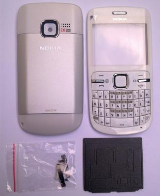 Carcasa Nokia C3 WHITE ( ALBA ) ORIGINALA COMPLETA SIGILATA
