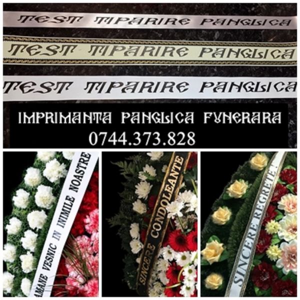 Imprimanta scriere panglica coroana funerara, pompe funebre, florarii! 