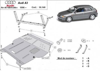 Scut motor metalic Audi A3 produs intre 1996 - 2003