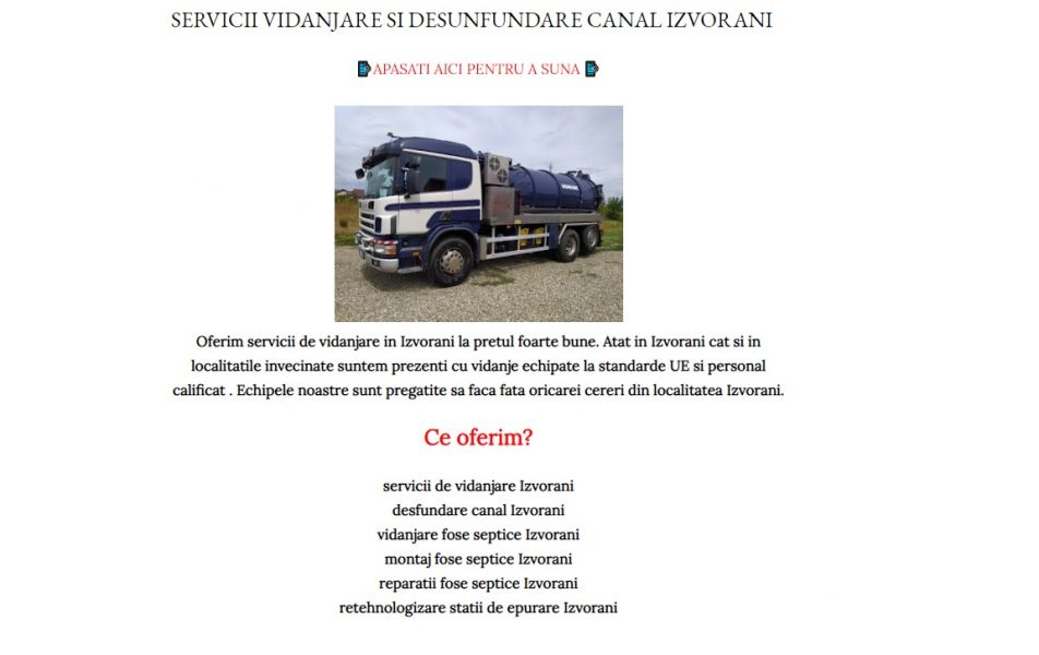 Vidanjare Izvorani | vidanja Izvorani