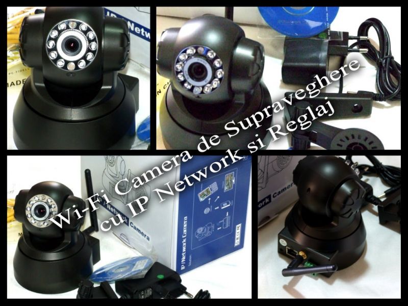 Wi Fi Camera de Supraveghere IP Network Reglaj pe Verticala si Orizontala