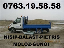 transort nisip, balast, pietris la domiciliu clientului  0763.19.58.58