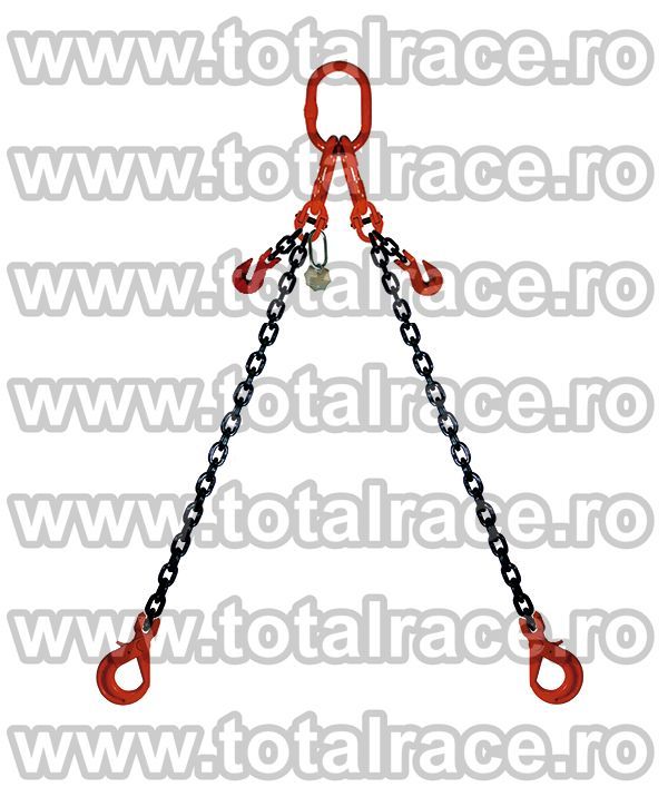 Echipament de ridicare din lant cu 2 brate cu carlige cu ochi si autoblocare
