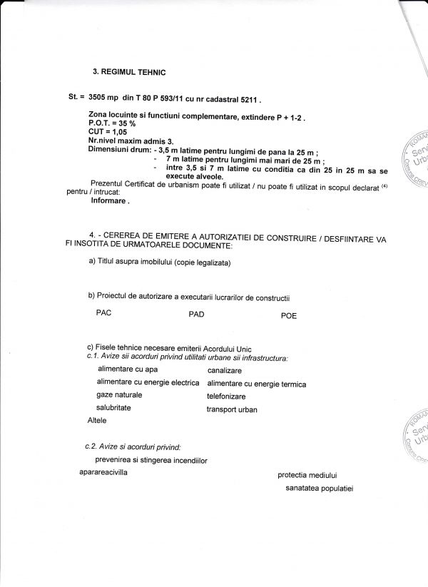 Teren Crevedia 3500mp..2.9e/mp