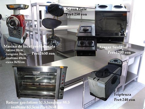 Vand utilaje inox profesionale restaurant, fast food, magazin, macalerie, patiserie, cofetarie