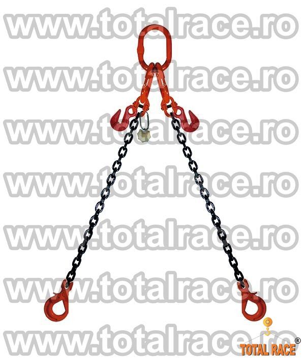 Dispozitive de ridicare din lant cu 2 brate cu carlige rotative cu siguranta