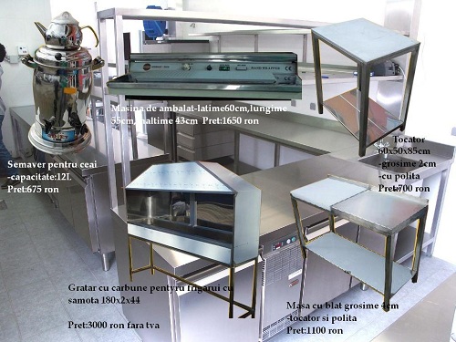 Vand utilaje inox profesionale restaurant, fast food, magazin, macalerie, patiserie, cofetarie