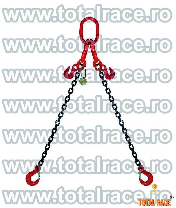 Dispozitive de ridicare din lant cu 2 brate cu carlige rotative cu siguranta