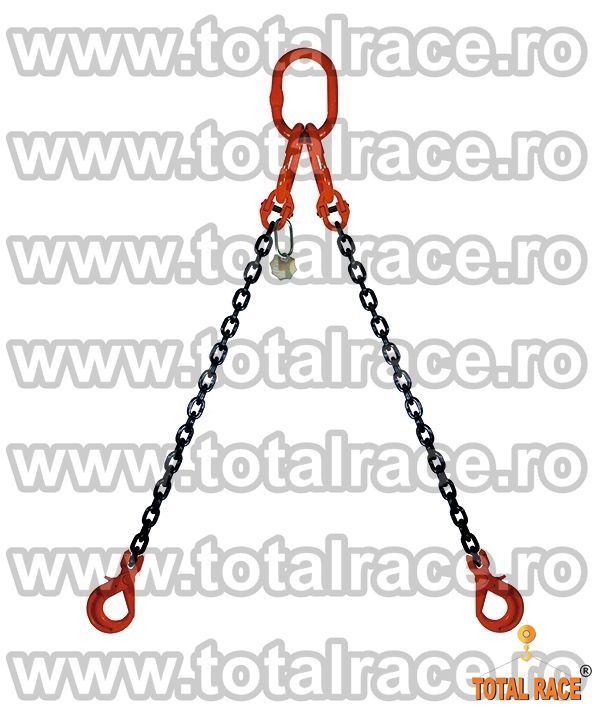Dispozitive de ridicare din lant cu 2 brate cu carlige rotative cu siguranta