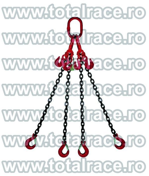 Dispozitiv de lant cu 4 brate cu carlige cu autoblocare