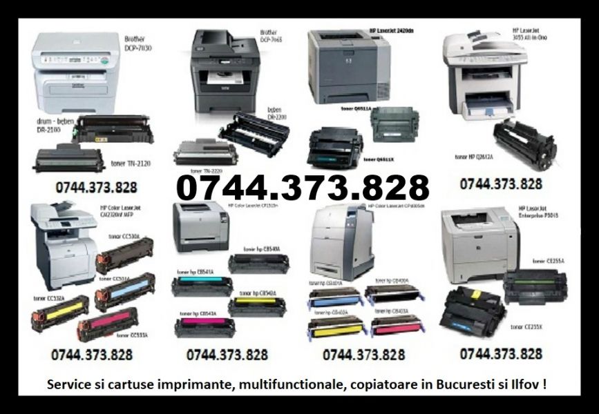 Reparatii imprimante si consumabile cu livrare rapida Bucuresti Ilfov.